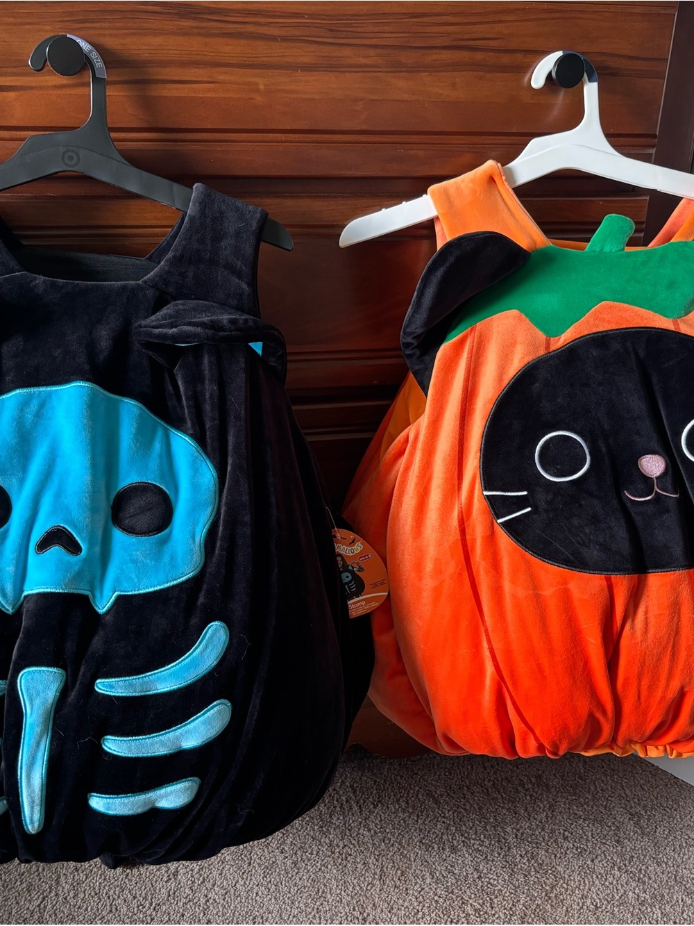 Kids Black & Orange Halloween Pumpkin and Skeleton Costumes